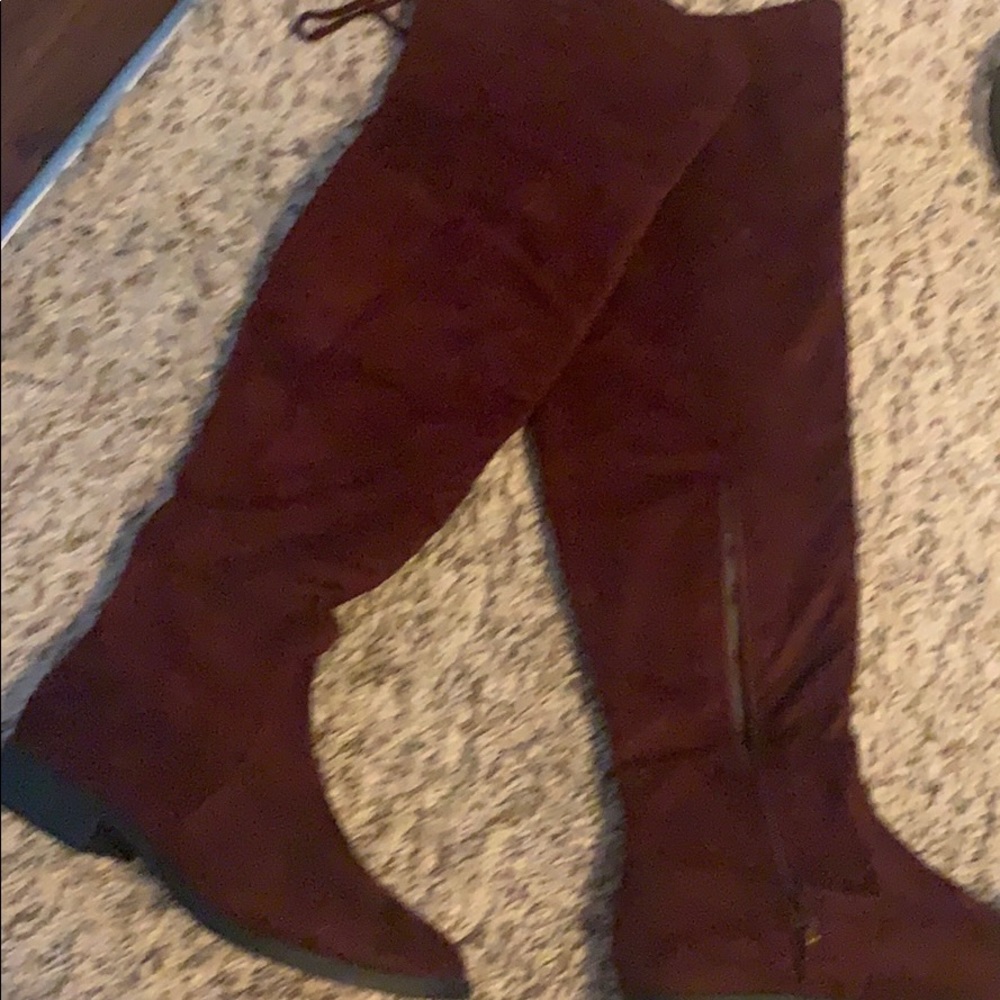 Maroon Charlotte Russe Over-the-Knee Boots